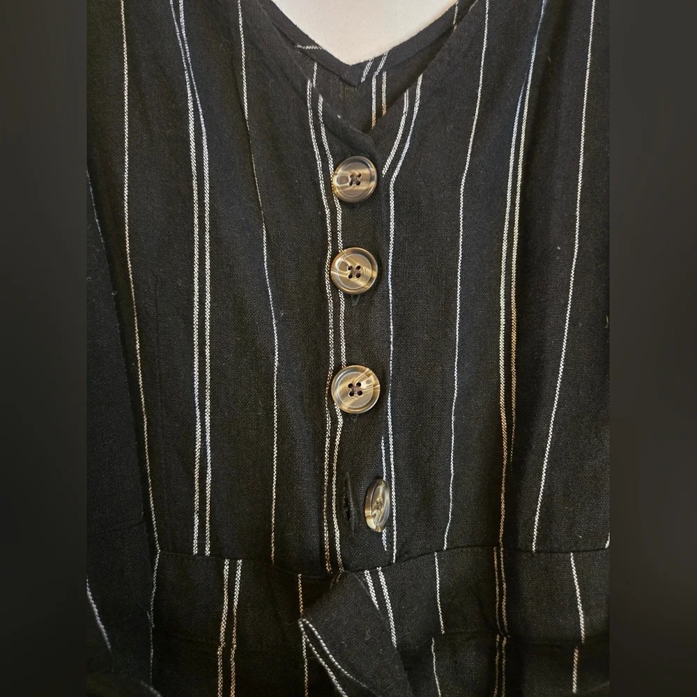 🌿Time and Tru NWT Sleeveless Floral Linen-Blend Cropped Jumpsuit – Size M🌿NWT - Picture 3 of 10